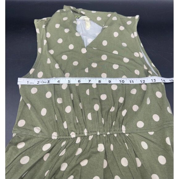 Matilda Jane Women’s Green Polka Dot Sleeveless Knit Knee Length Dress Stretch M - Picture 10 of 10